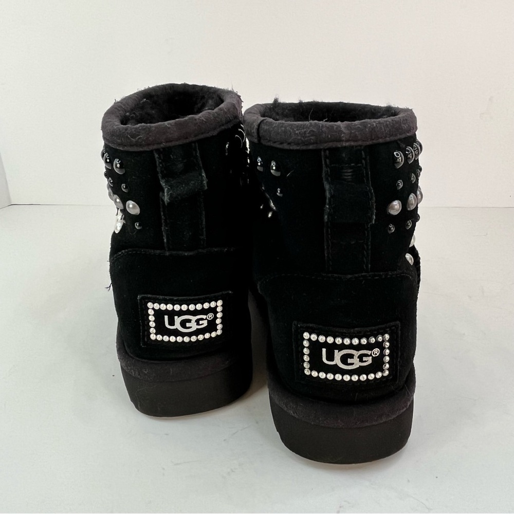 UGG Australia Classic Gem Mini Studded Swarovski Crystal Boot Black Women's 5